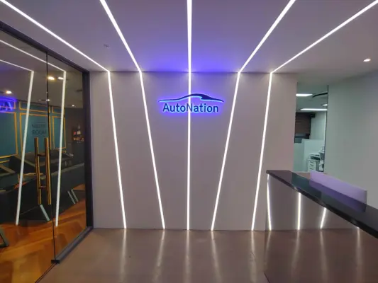 사무실입구 아트월 디자인 사무실인테리어 회사 오피스공사 현장 입니다.