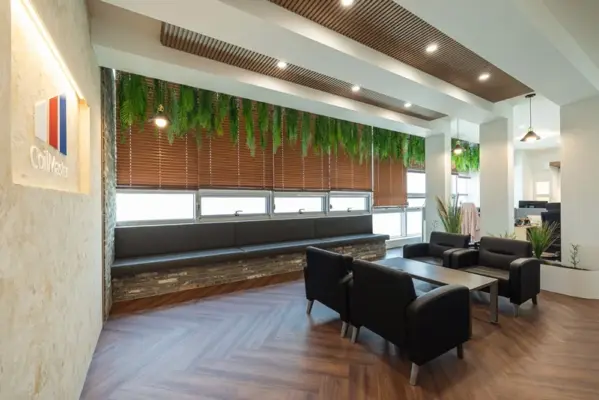 라운지인테리어 일과 휴식을 한 곳에 담아 힐링공간으로 완성한 사무실디자인